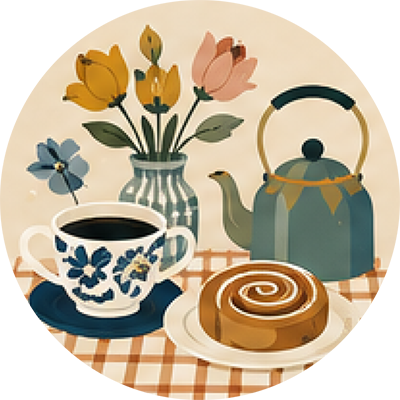 Icon of pastries and tea in Sweden.