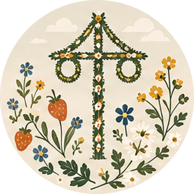 Icon of maypole and flowers