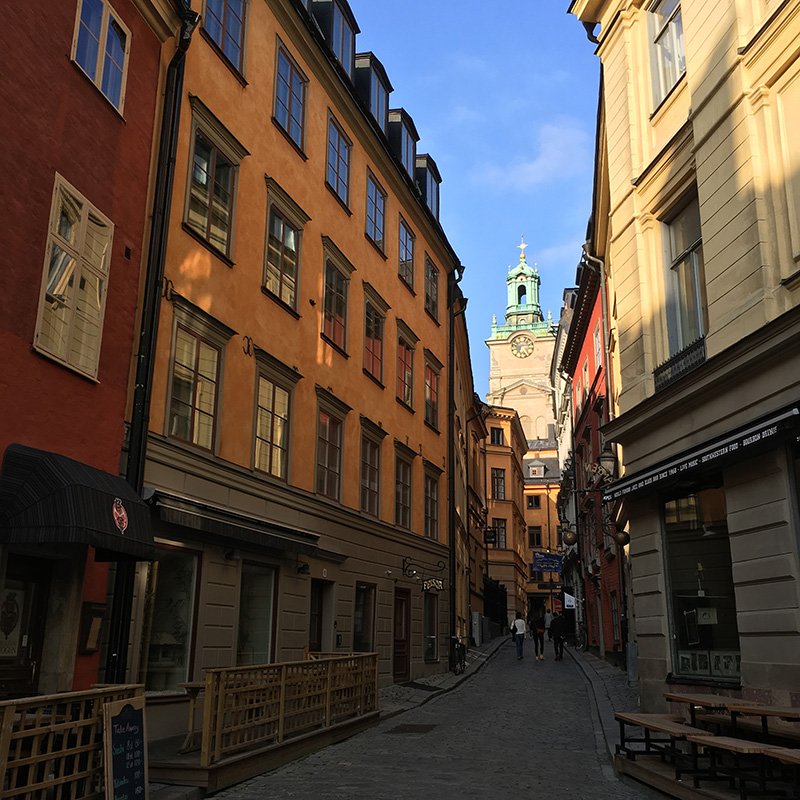 Narrow streets of Sweden.
