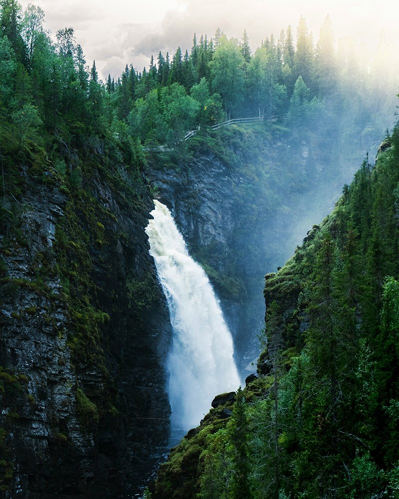 Large waterfall in Sweden.